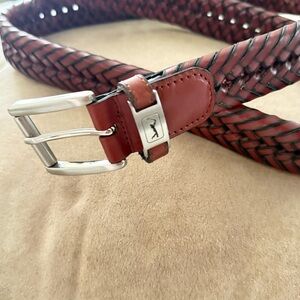 Brown Braided Leather Belt